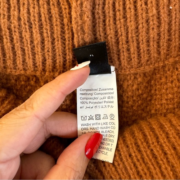 Shein Women’s Relaxed Fit Pull On Cozy Knit Cropped Joggers Copper Size Large - Picture 10 of 11